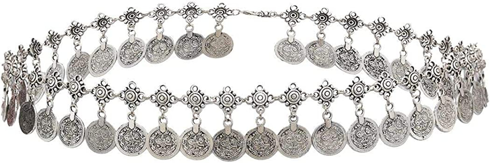 Idealway Gypsy Silver Dangle Coins Belly Chain Hippie Boho Belt Belly Dance Chain Body Jewelry Apparel & Accessories > Jewelry > Body Jewelry idealway AS  