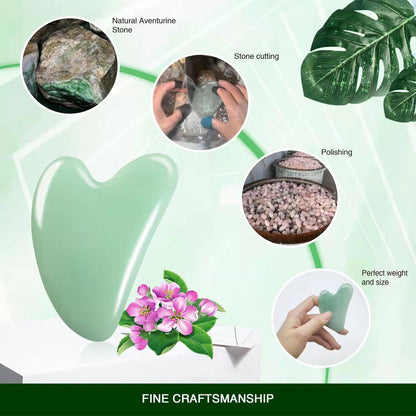 Gua Sha Facial Tools -Gua Sha Stone -Nature Jade Stone Guasha Massage Tool - Nature Jade Stone for Scraping Facial and SPA Acupuncture Therapy -Heart Shape Jade Trigger Point Treatment on Face (Jade) Health & Beauty > Personal Care > Cosmetics > Cosmetic Tools > Skin Care Tools Flagest   
