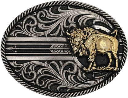 Montana Silversmiths Southwest Collection Attitude Western Belt Buckle (Buffalo Line of Sight) Apparel & Accessories > Clothing Accessories > Belt Buckles Montana Silversmiths   