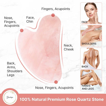 GUASHAPE Gua Sha Facial Tools, Face Stone, Natural Rose Quartz Gua Sha Stone, Guasha Tool for Face Sculpting, Shaping, Reduce Puffiness, Tension Relief, Gua Sha Massage Tool for Face, Eyes and Body Health & Beauty > Personal Care > Cosmetics > Cosmetic Tools > Skin Care Tools GUASHAPE   