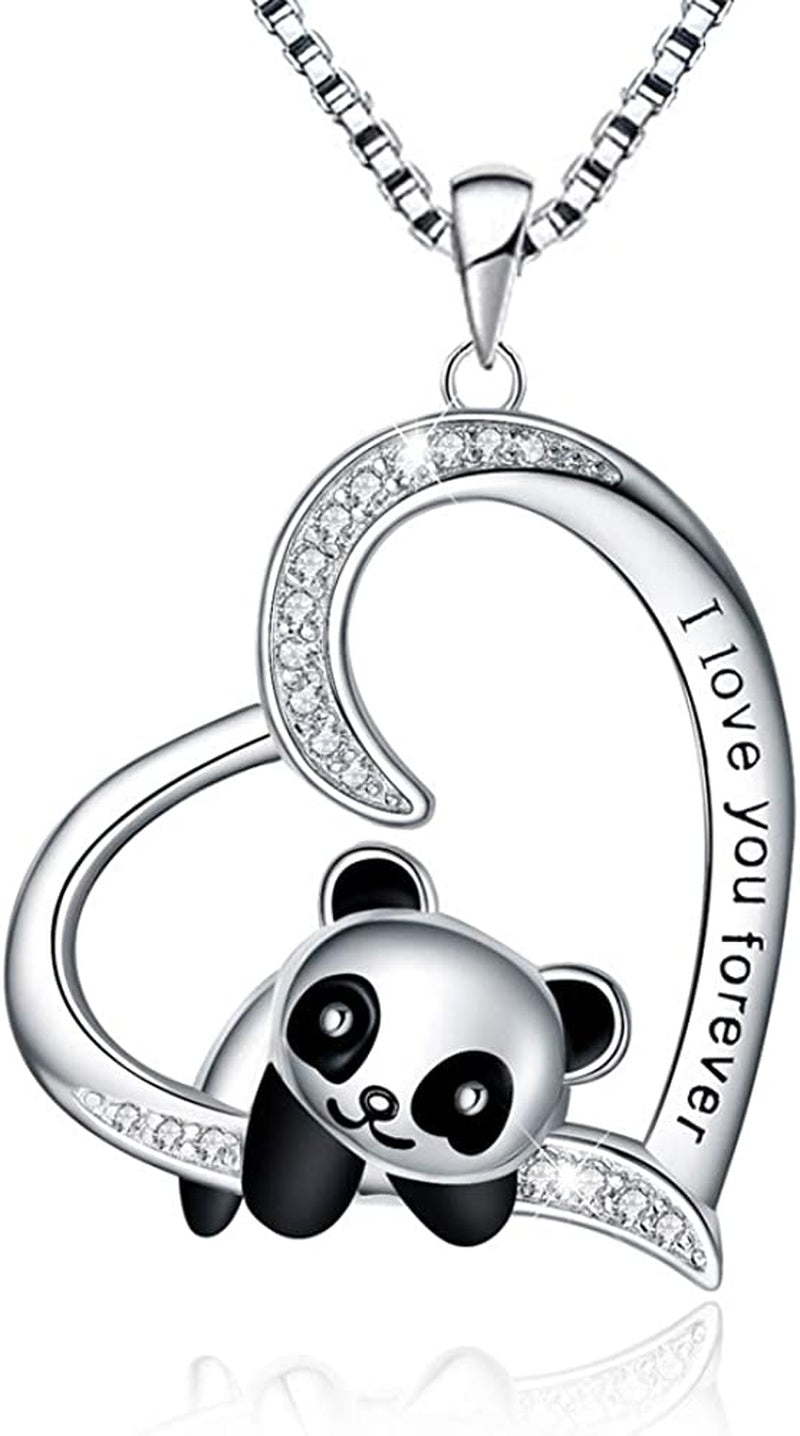 MUATOGIML 925 Sterling Silver Mom Necklace Love Heart Pendant Mama Bear Panda Elephant Sloth Animal Necklaces Mother Son Daughter Jewelry Gifts for Women Mum Family Apparel & Accessories > Jewelry > Anklets MUATOGIML JEWELRY I love you forever  