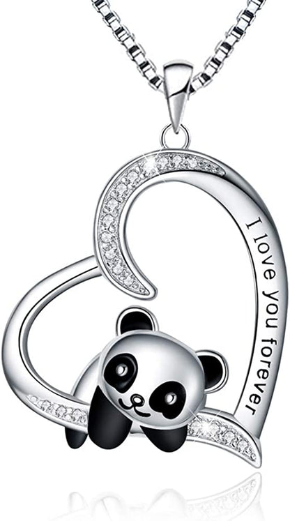 MUATOGIML 925 Sterling Silver Mom Necklace Love Heart Pendant Mama Bear Panda Elephant Sloth Animal Necklaces Mother Son Daughter Jewelry Gifts for Women Mum Family Apparel & Accessories > Jewelry > Anklets MUATOGIML JEWELRY I love you forever  