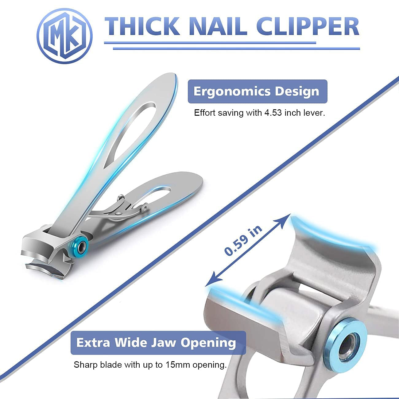Toenail Clippers Kit for Ingrown/Thick Nail, Ingrown Toenail Tool Kit with Ingrown Toenail Clipper/Corrector, Wide Jaw Opening Nail Clipper for Thick Nail, Pedicure Tool for Seniors/Adult by MAYKI Health & Beauty > Personal Care > Cosmetics > Cosmetic Tools > Nail Tools MAYKI   