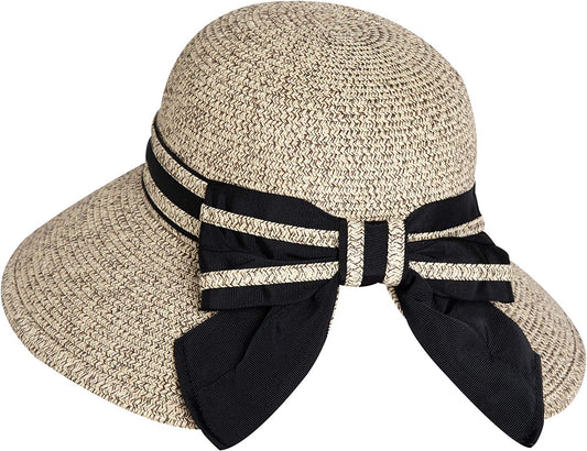 Comhats Womens Floppy Summer Sun Beach Straw Hat UPF50 Foldable Wide Brim 55-60Cm Apparel & Accessories > Clothing Accessories > Hats Comhats 89016_coffee Mixed Medium 