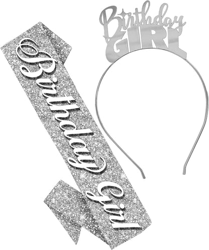 Green Birthday Sash - Flourish Birthday Girl Premium Quality Sash - Birthday Party Decorations & Supplies - Green Sparkle Sash(Bdy GRL) Grn/Sprk Apparel & Accessories > Clothing Accessories > Sashes RhinestoneSash Set - Silver Sparkle Sash/Silver Headband  
