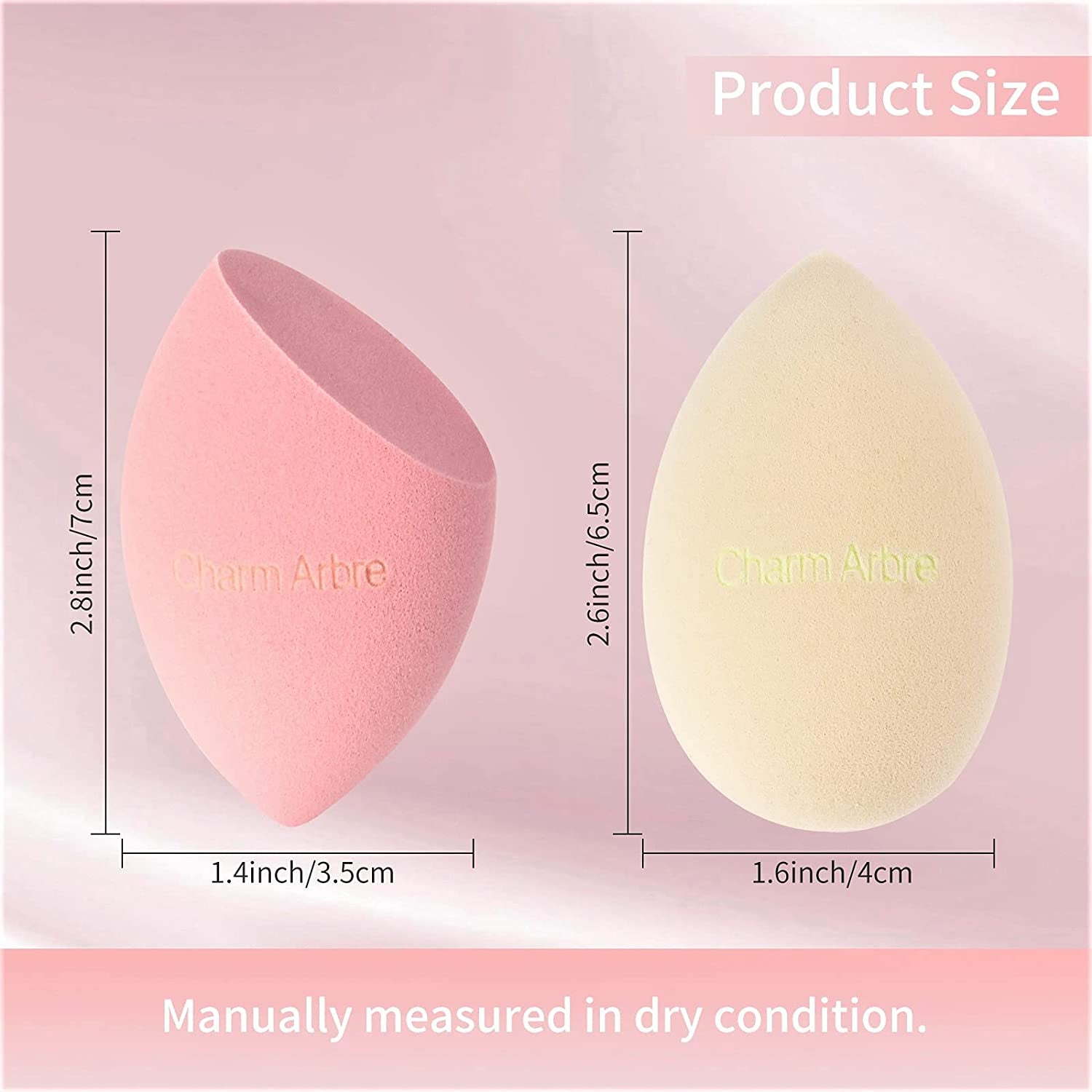 Charm Arbre Makeup Blender Sponge Set,Cosmetics Tool,Multi-Functional Beauty Blender for Powder, Liquid and Cream, Blending Applicators for Foundations,Light Red and Beige 4Pcs Set. Health & Beauty > Personal Care > Cosmetics > Cosmetic Tools > Makeup Tools Charm Arbre   