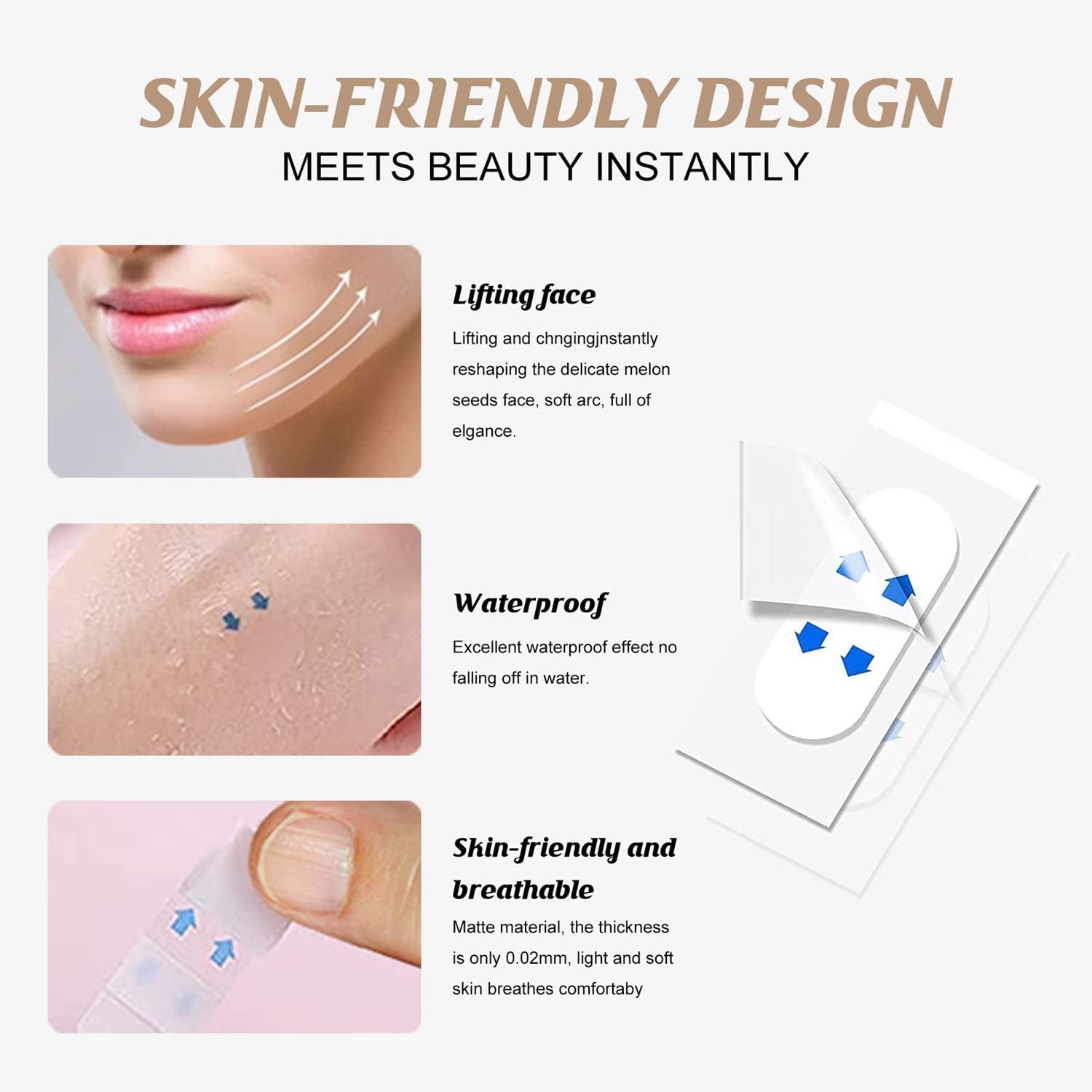 OETNAISAN Face Lift Tape Invisible, Instant Face Lifting Tape Ultra-Thin Waterproof & High Elasticity, Invisible Makeup Face Lift Tools for Hide Facial Wrinkles and Lifting Saggy Skin, 40 Pcs Health & Beauty > Personal Care > Cosmetics > Cosmetic Tools > Skin Care Tools OETNAISAN   