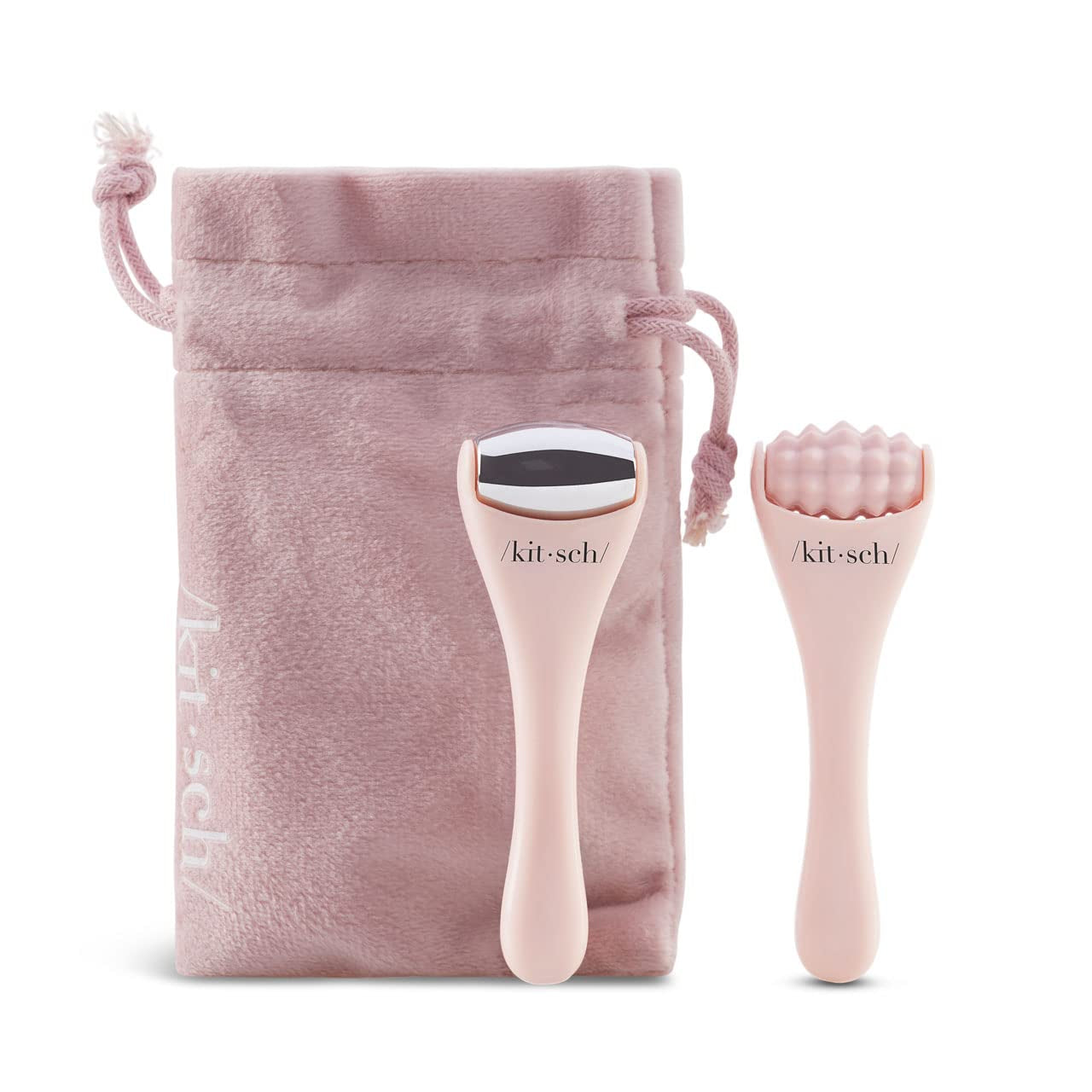 Kitsch Mini Eye & Face Rollers, Face Massager, Face Roller Skin Care, Facial Beauty Tool, Ice Roller, Gua Sha Roller, Skincare Facial Roller, 2Pc Set (Blush) Health & Beauty > Personal Care > Cosmetics > Cosmetic Tools > Skin Care Tools Kitsch   
