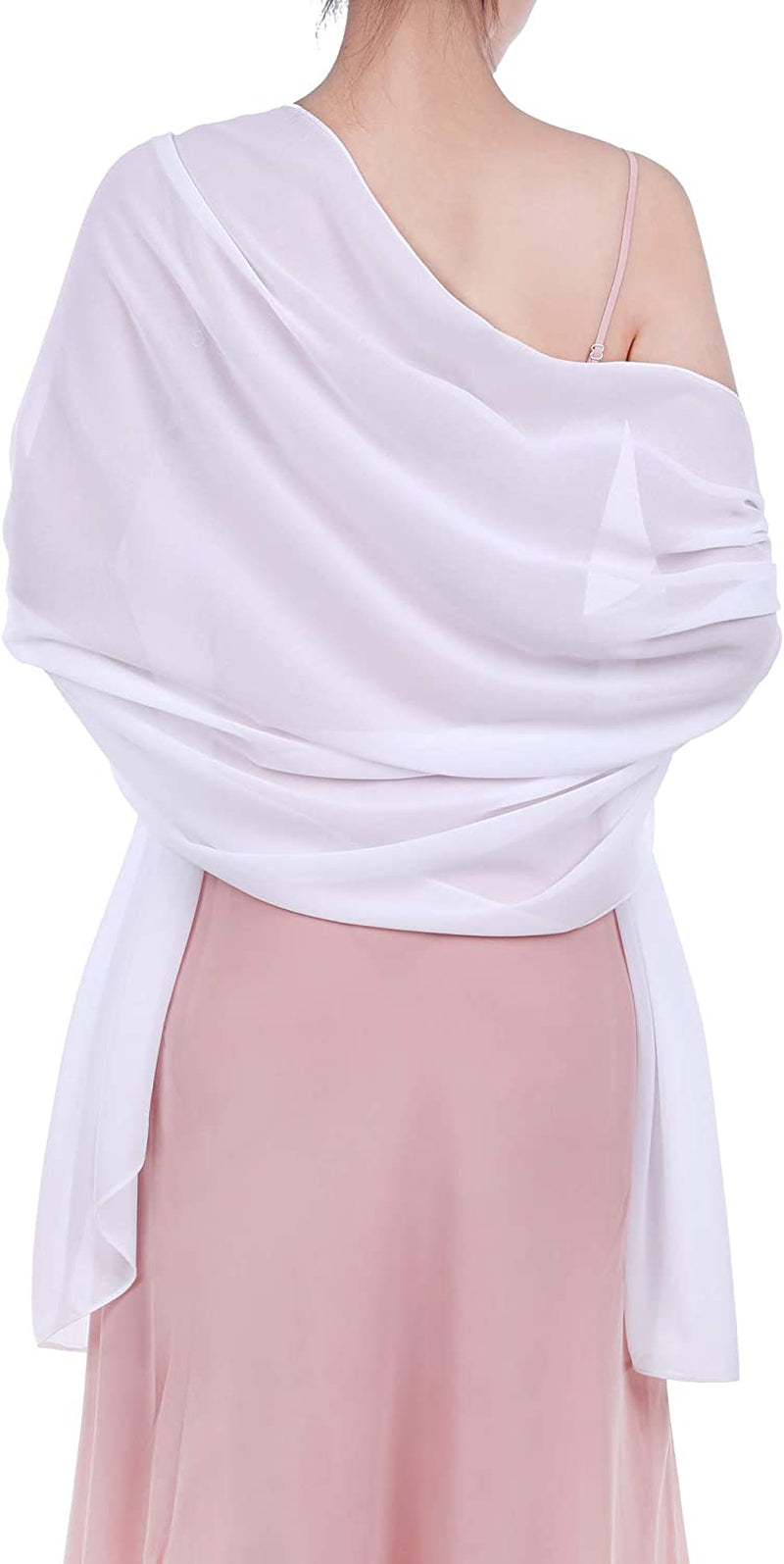WILLBOND Womens Shawl Chiffon Bridal Evening Soft Wrap Scarf, Chiffon Scarf Ribbon Scarf Satin Scarf for Women and Girls Apparel & Accessories > Clothing Accessories > Scarves & Shawls Willbond White 28.35 x 68.90 Inch 