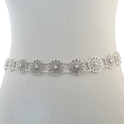 Idealway Bohemian Vintage Body Chain Silver Sun Flower Belt Chain Women Jewelry (1) Apparel & Accessories > Jewelry > Body Jewelry idealway   