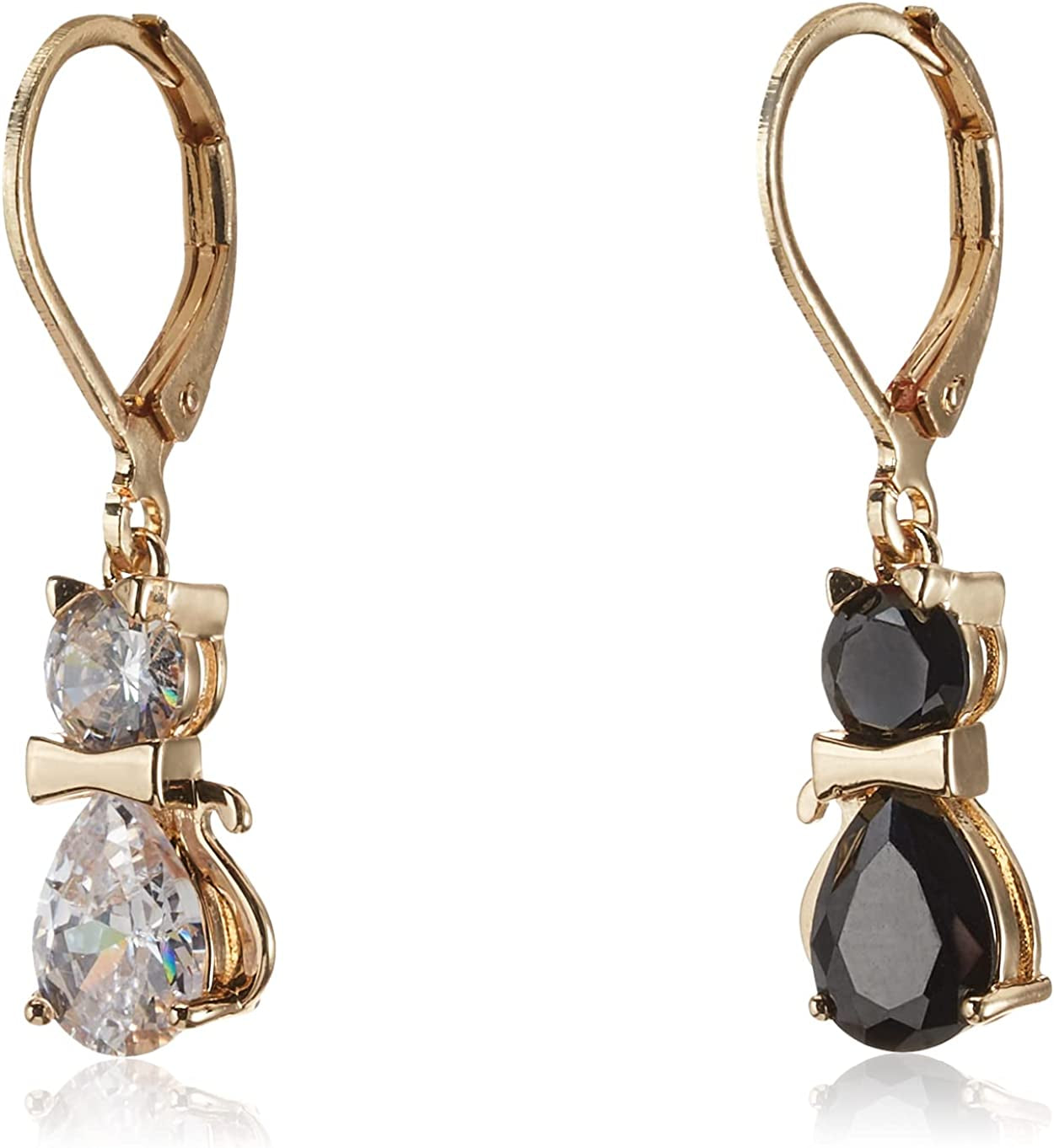 Betsey Johnson CZ Cat Mismatched Drop Earrings Apparel & Accessories > Jewelry > Earrings Betsey Johnson   
