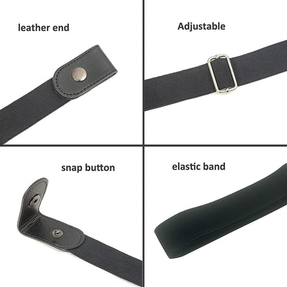 MSTOKIN No Buckle Stretch Belt Invisible Elastic Buckleless Belts for Jeans Double O Ring Belt for Waist Dress Pack of 4,2 Apparel & Accessories > Clothing Accessories > Belts MSTOKIN   