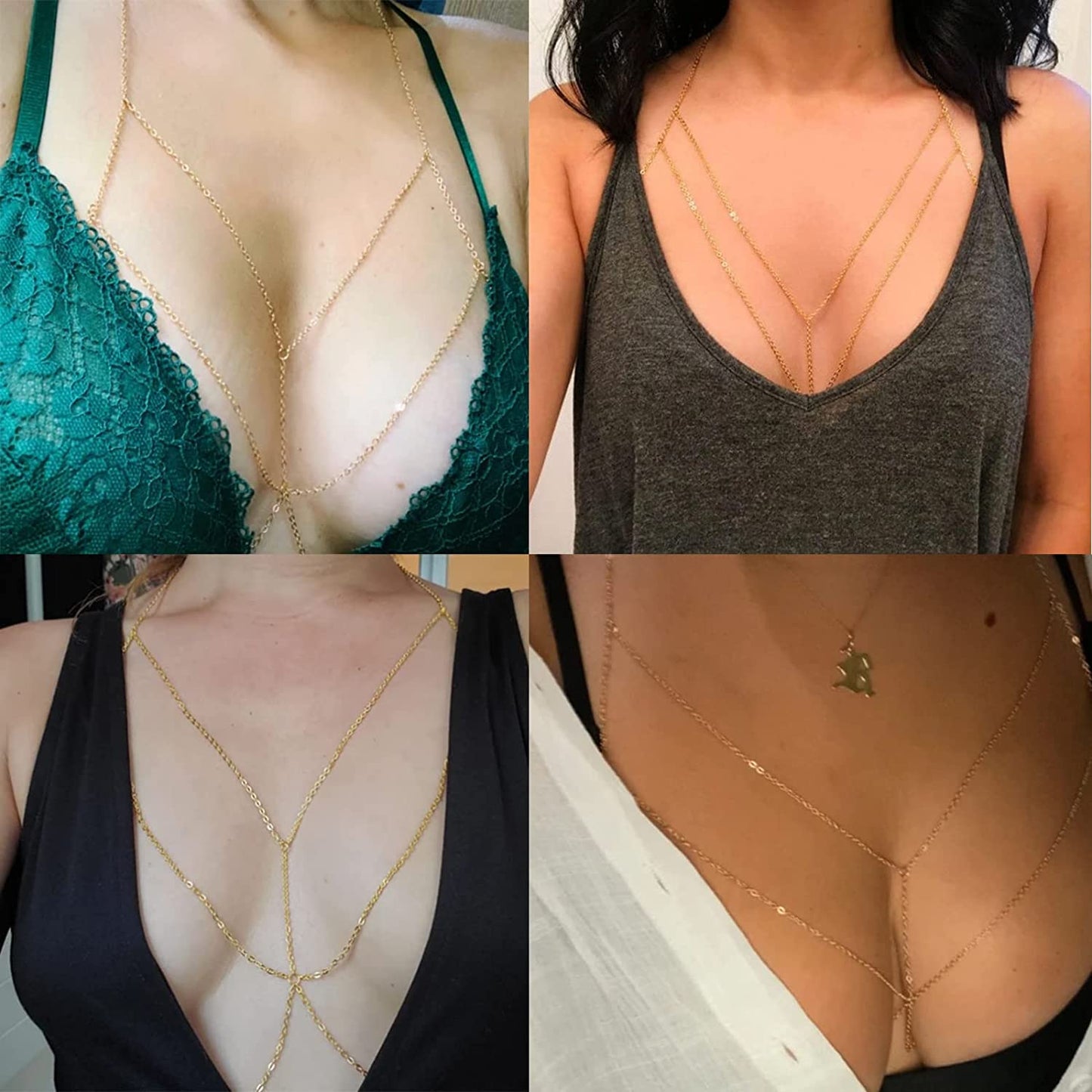 Gold Body Chain Jewelry for Women Body Chain Necklace Bikini Body Chain Waist Bracelet Personality Bikini Body Chain Belly Chain Jewelry for Girls Apparel & Accessories > Jewelry > Body Jewelry Taichell   