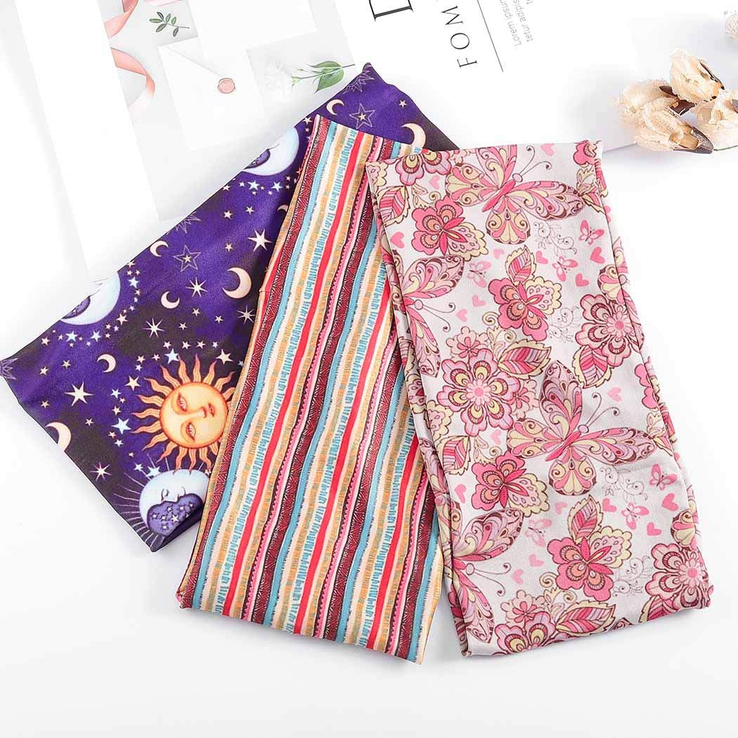 Morebrave Boho Headband Wide Turban Head Wraps Stretchy Head Bands Vintage Hairbands Butterfly Head Scarves Hair Accessories for Women and Girls Pack of 3 Apparel & Accessories > Clothing Accessories > Bandanas & Headties Morebrave   
