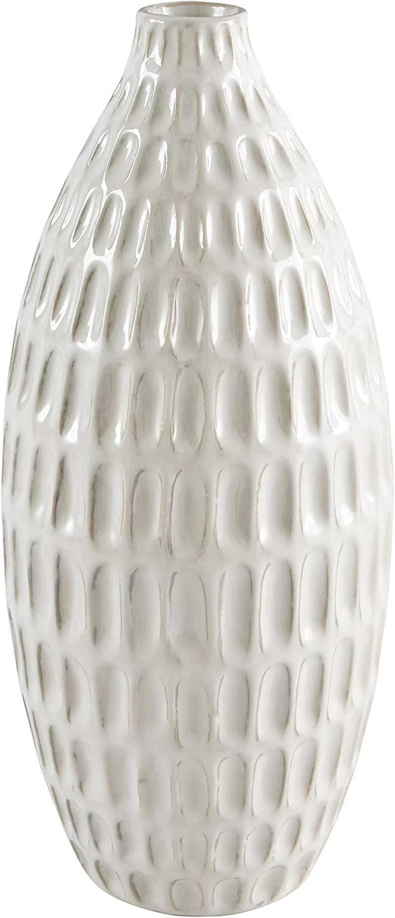 Brand – Stone & Beam Modern Oval Pattern Decorative Stoneware Vase, 8.75 Inch Height, Off-White Apparel & Accessories > Jewelry > Bracelets GFW7Z White Large 