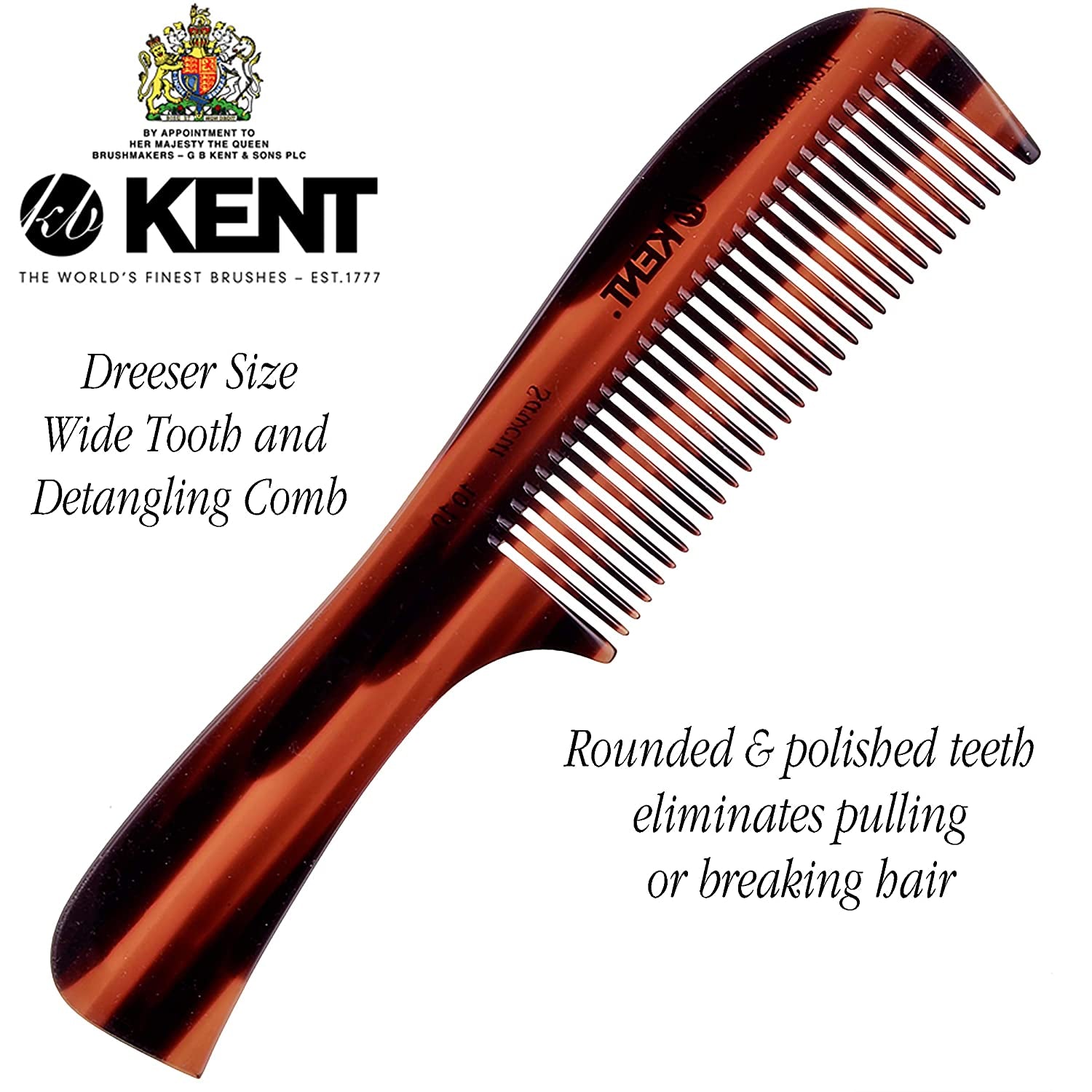 Kent 10T Large Wide Tooth Comb - Rake Comb Hair Detangler / Wide Tooth Comb for Curly Hair - Beard Combs/Hair Comb Hair Care Detangling Comb - Hair Comb for Men Hair Supplies - Natural Hair Comb Set Health & Beauty > Personal Care > Hair Care KENT   