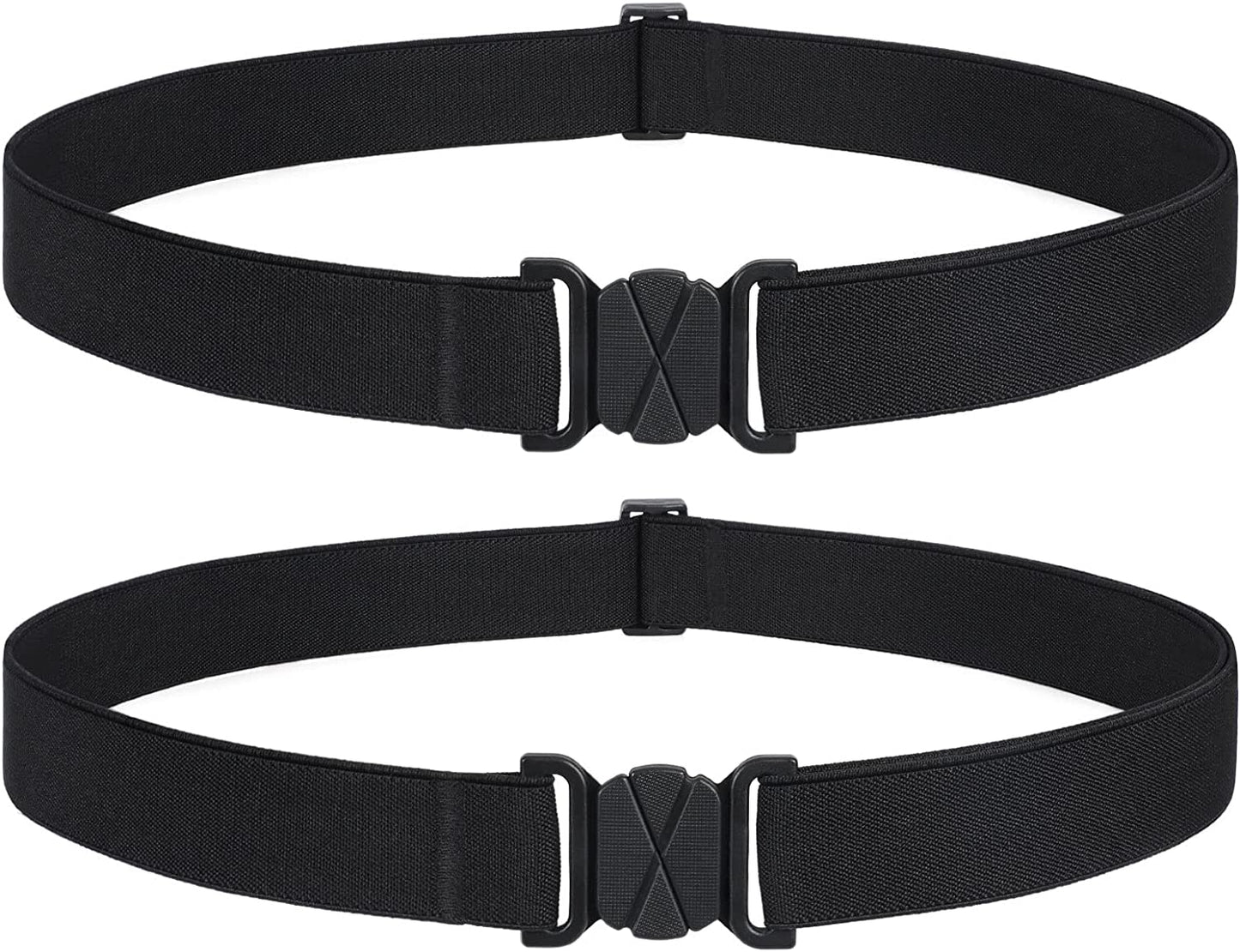 Women Invisible Belt, Comfortable Adjustable Stretch No Show Belt with Flat Buckle by SUOSDEY Apparel & Accessories > Clothing Accessories > Belts SUOSDEY 01-black+black US Size:14+ 