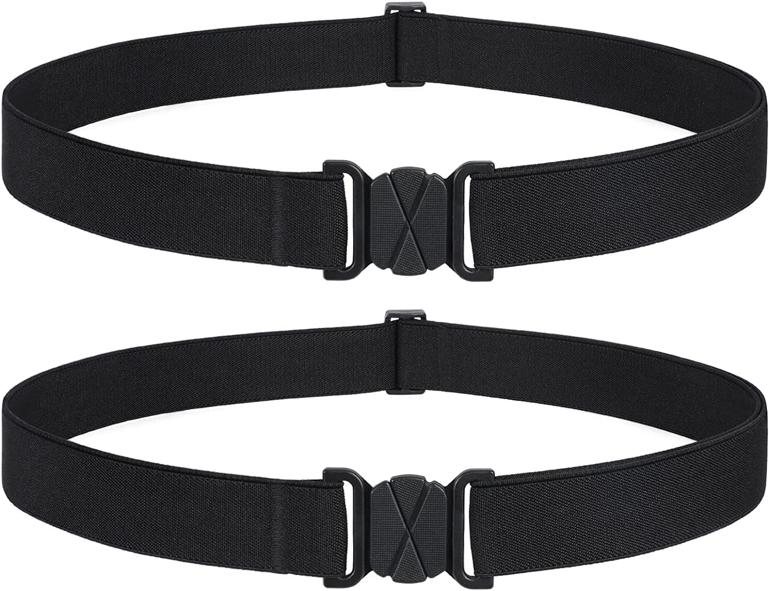 Women Invisible Belt, Comfortable Adjustable Stretch No Show Belt with Flat Buckle by SUOSDEY Apparel & Accessories > Clothing Accessories > Belts SUOSDEY 01-black+black US Size:14+ 