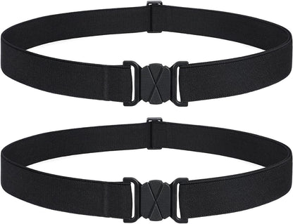 Women Invisible Belt, Comfortable Adjustable Stretch No Show Belt with Flat Buckle by SUOSDEY Apparel & Accessories > Clothing Accessories > Belts SUOSDEY 01-black+black US Size:14+ 