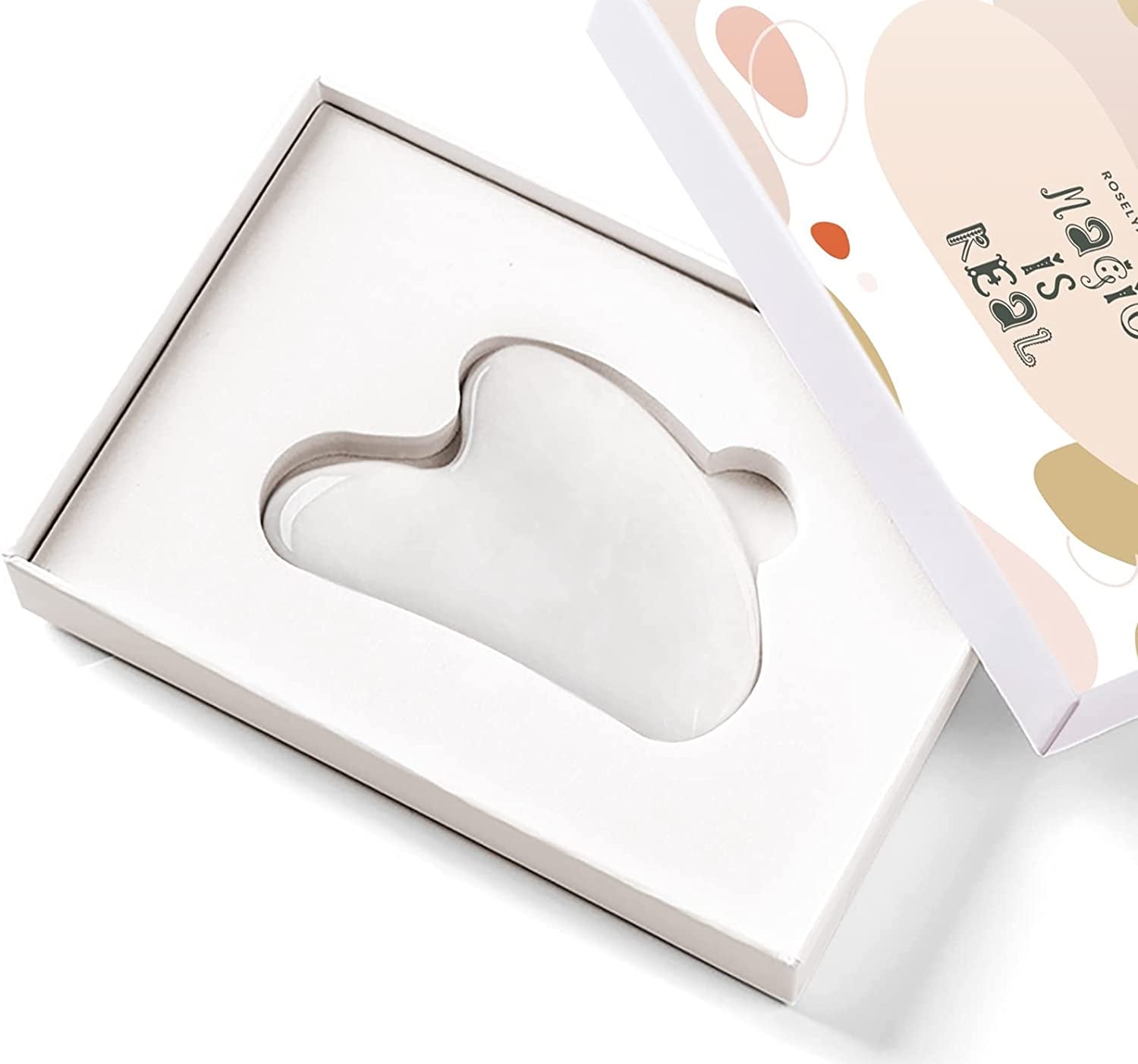 Gua Sha Facial Tools Healing Crystal - Self Care Gifts for Women Skin Care Tools Natural Massager for Skincare Face Body Relieve Muscle Tensions Reduce Puffiness (Rose Quartz) Health & Beauty > Personal Care > Cosmetics > Cosmetic Tools > Skin Care Tools ROSELYNBOUTIQUE White  