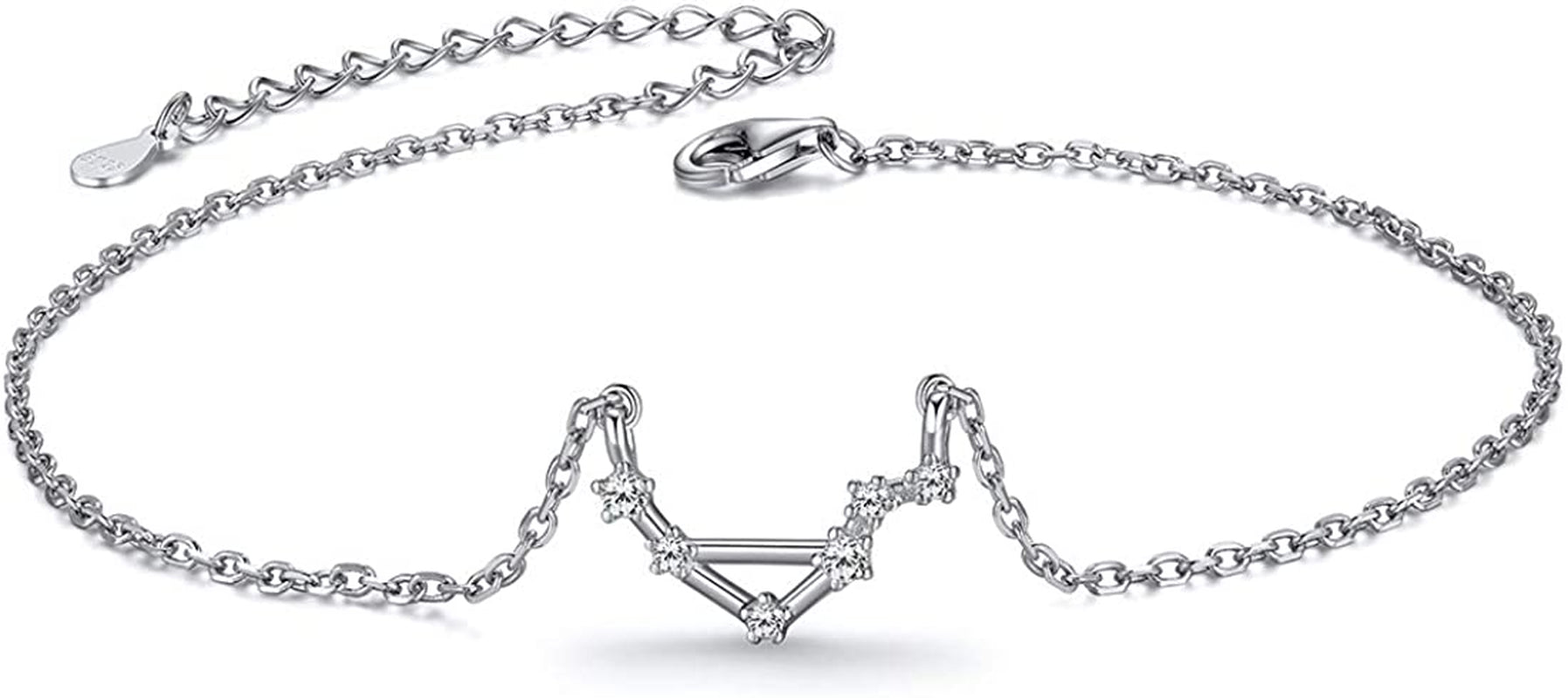 Chicsilver 12 Constellation Zodiac Anklet for Women Girls Sterling Silver Cubic Zirconia Horoscope Ankle Bracelets, 8"-10" Adjustable(With Gift Box) Apparel & Accessories > Jewelry > Anklets ChicSilver Jewelry Libra (Sep 23 - Oct 22)  