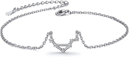 Chicsilver 12 Constellation Zodiac Anklet for Women Girls Sterling Silver Cubic Zirconia Horoscope Ankle Bracelets, 8"-10" Adjustable(With Gift Box) Apparel & Accessories > Jewelry > Anklets ChicSilver Jewelry Libra (Sep 23 - Oct 22)  