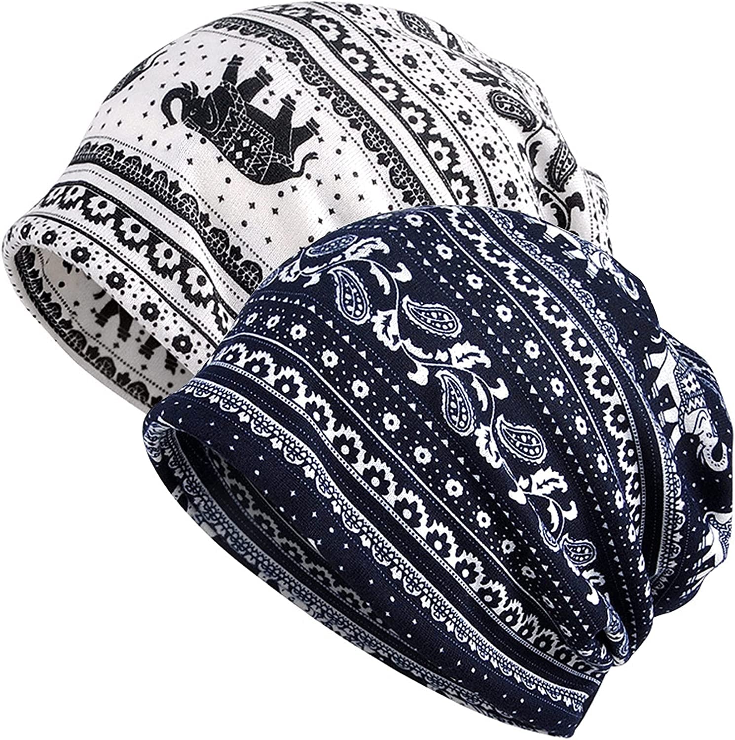 Kayier Women'S Baggy Casual Chemo Beanie Hats Headwear Caps Apparel & Accessories > Clothing Accessories > Headwear Kayier 2 Pack-w  