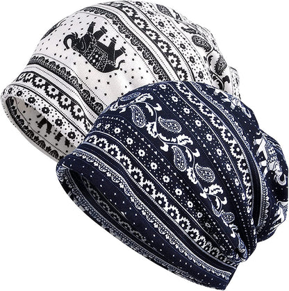 Kayier Women'S Baggy Casual Chemo Beanie Hats Headwear Caps Apparel & Accessories > Clothing Accessories > Headwear Kayier 2 Pack-w  
