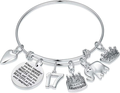 Birthday Gifts for Women Girls Bracelet, Expandable Charm Bracelets 5Th 6Th 7Th 8Th 9Th 10Th 20Th 30Th 40Th 50Th 60Th 70Th 80Th 90Th Birthday Gift for Friend, Mom, Daughter, Niece, Sister, Grandma Apparel & Accessories > Jewelry > Bracelets M MOOHAM 17th  