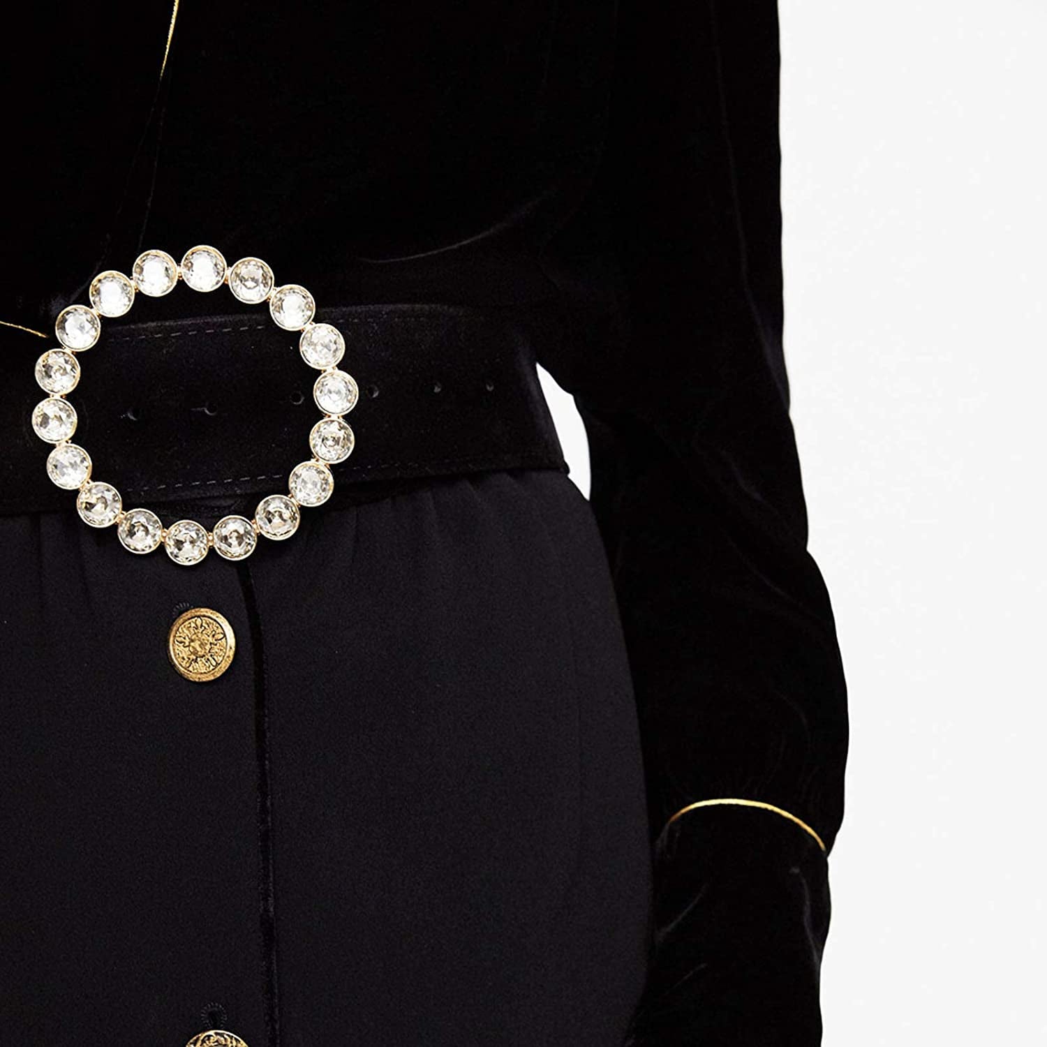 Fashion Designer Belts for Women,Leather Belts for Jeans Dress Pants with Gorgeous Crystal Buckle,Statement Gift for Women Apparel & Accessories > Clothing Accessories > Belts Aidyfeso   