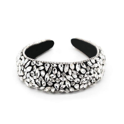 QTMY Wide Headbands Fashion Women Baroque Crystal Gemstone Hair Accessories Head Band Fashion Headwear Hairbands for Women Apparel & Accessories > Clothing Accessories > Headwear QTMY   