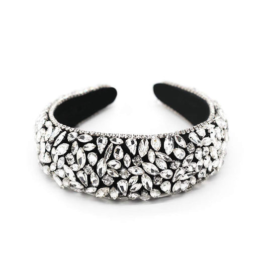 QTMY Wide Headbands Fashion Women Baroque Crystal Gemstone Hair Accessories Head Band Fashion Headwear Hairbands for Women Apparel & Accessories > Clothing Accessories > Headwear QTMY   