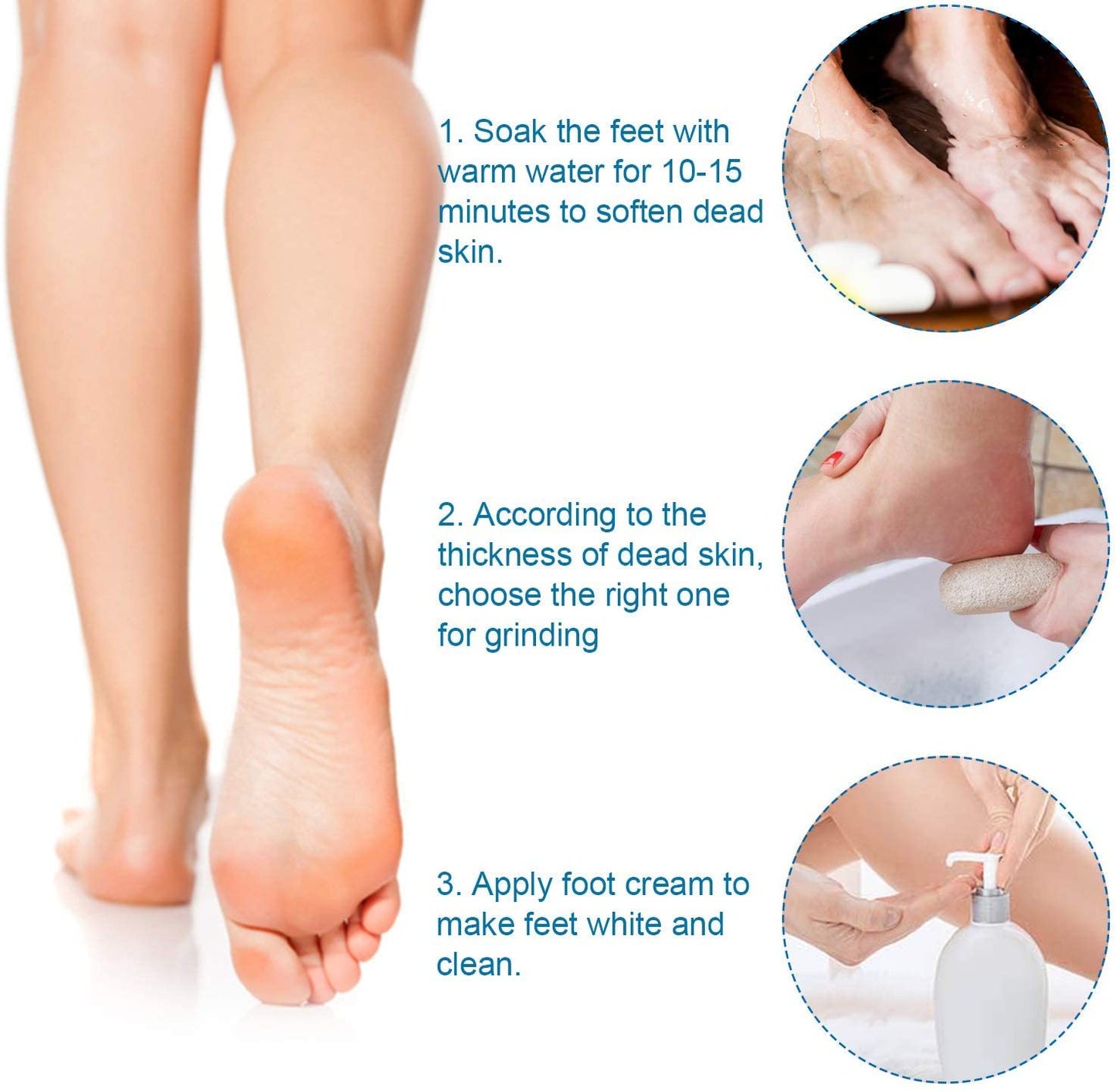 Vridale Pumice Stones for Feet Lava Pumice Stone Foot File Callus Removal Foot Scrubber for Hands Care Foot Exfoliation Dead Skin Remover with Handle Health & Beauty > Personal Care > Foot Care Vridale   