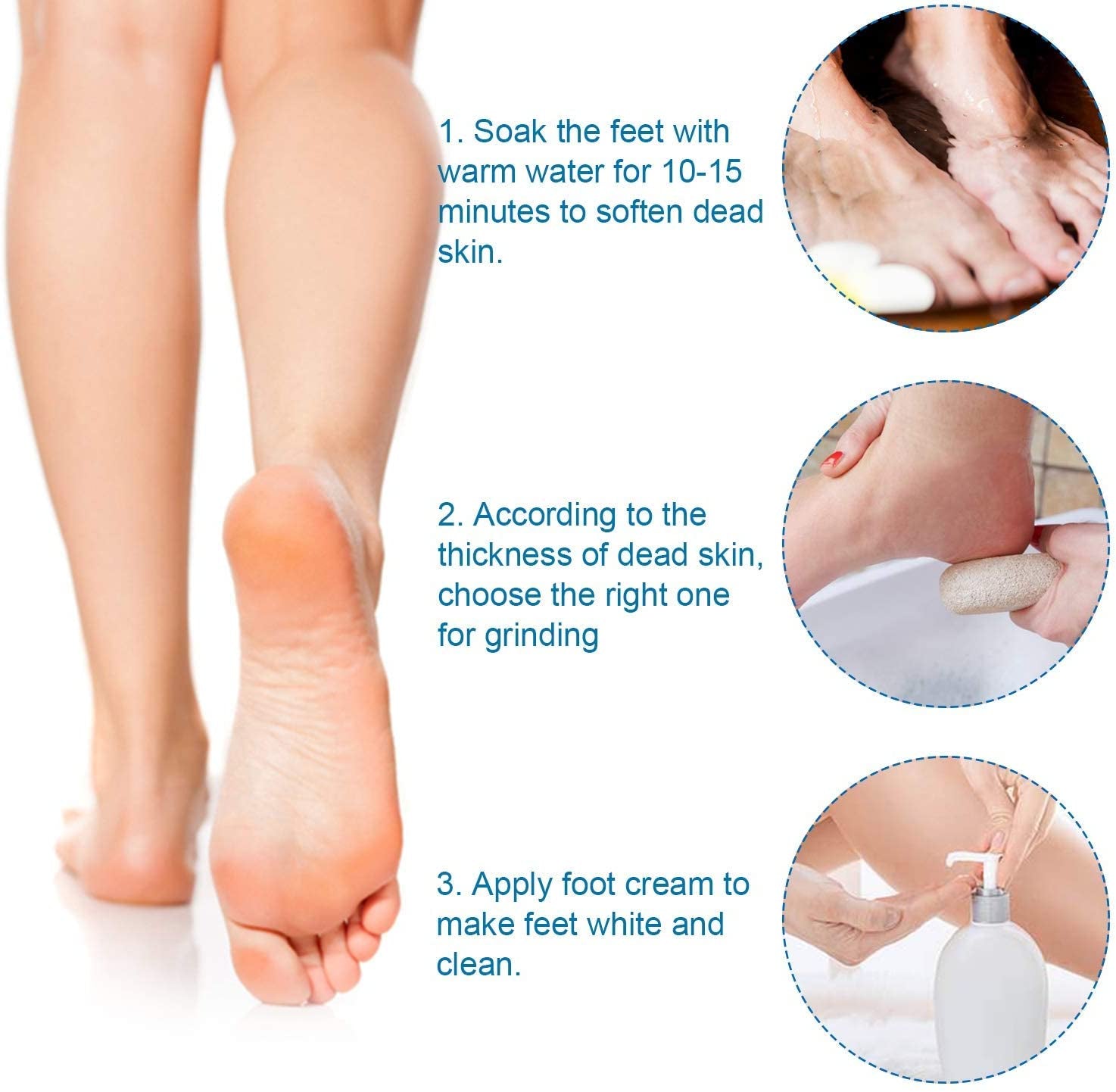 Vridale Pumice Stones for Feet Lava Pumice Stone Foot File Callus Removal Foot Scrubber for Hands Care Foot Exfoliation Dead Skin Remover with Handle Health & Beauty > Personal Care > Foot Care Vridale   