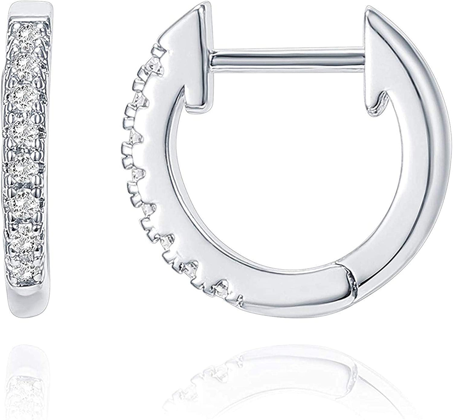 PAVOI 14K Gold Plated Cubic Zirconia Cuff Earrings Huggie Stud Apparel & Accessories > Jewelry > Earrings PAVOI White Gold Gold Plated 