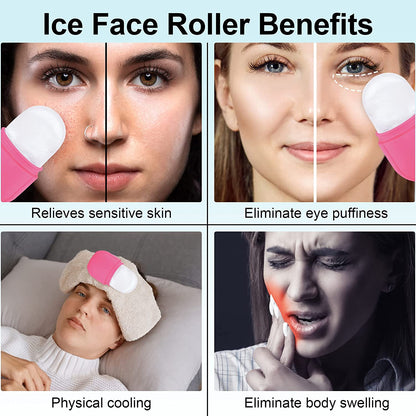 Ice Roller for Face and Eye, Silicone Ice Mold for Face,Facial Ice Roller Skin Care Tool for Eye Puffiness Relief & Remove Fine Lines & Reduce Acne Beauty Gift for Women (Pink) Health & Beauty > Personal Care > Cosmetics > Cosmetic Tools > Skin Care Tools Aethland   