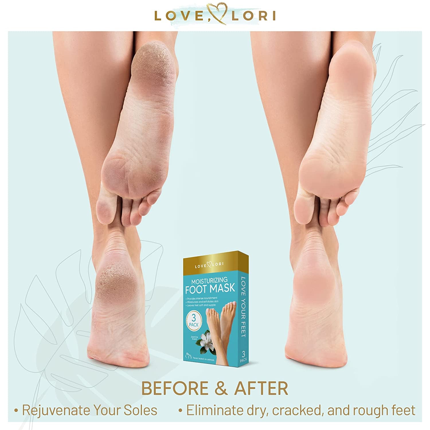 Foot Mask Moisturizing 3 Pairs by Love Lori – Ultra Hydrating Foot Mask for Dry Cracked Feet, (NON-PEEL) with Hyaluronic Acid, Shea Butter & Coconut Oil – Great Self Care Gifts for Women & Men Health & Beauty > Personal Care > Foot Care LOVE, LORI   
