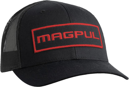 Magpul Trucker Hat Snap Back Baseball Cap, One Size Fits Most Apparel & Accessories > Clothing Accessories > Hats Magpul Wordmark Patch Black/Red One Size 