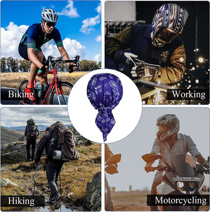Ransiy Do Rag Skull Cap Bandana Head Wraps Biker Beanie Cap Bandana Hat Chemo Cap Dew Rag for Men and Women Apparel & Accessories > Clothing Accessories > Bandanas & Headties ransiy   
