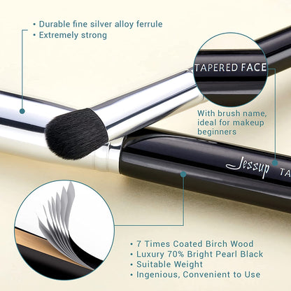 Jessup Pro Makeup Brushes 15 Pcs Makeup Brush Set Beauty Cosmetics Make up Powder Foundation Eyeshadow Eyeliner Blending Lip Brush Tools (Black /Silver) T092 Health & Beauty > Personal Care > Cosmetics > Cosmetic Tools > Makeup Tools Jessup   
