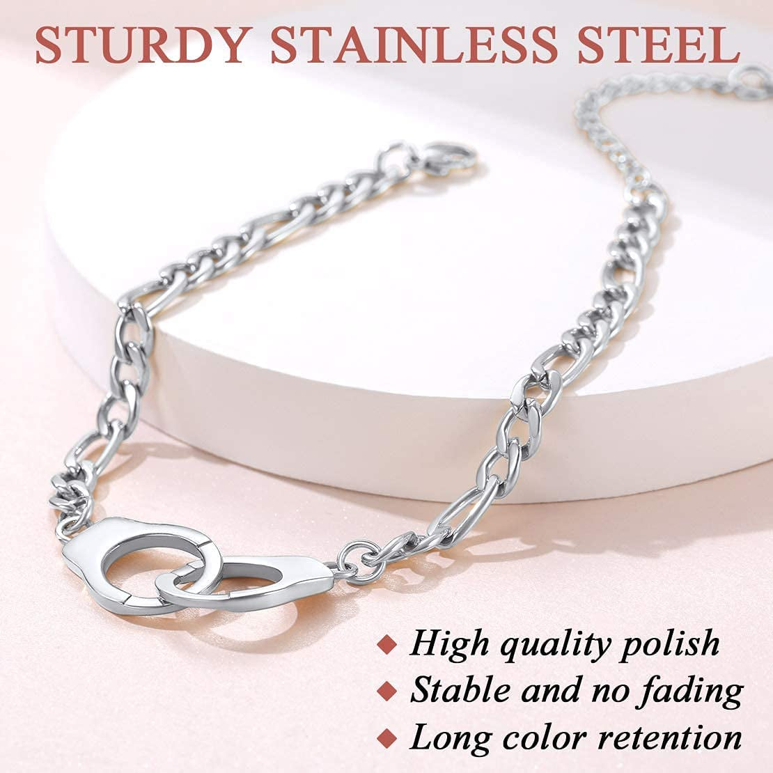 Findchic Handcuff Ankle Bracelets for Women Stainless Steel/18K Gold Plated Ankle Chain Punk Jewelry Apparel & Accessories > Jewelry > Anklets FindChic   