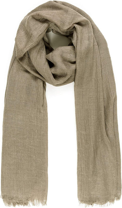 Scarfs for Women Fashion Lightweight Solid Colors Wrap Shawl for Fall Winter Apparel & Accessories > Clothing Accessories > Scarves & Shawls MIMOSITO 2 Fringed Edges, Dark Taupe  