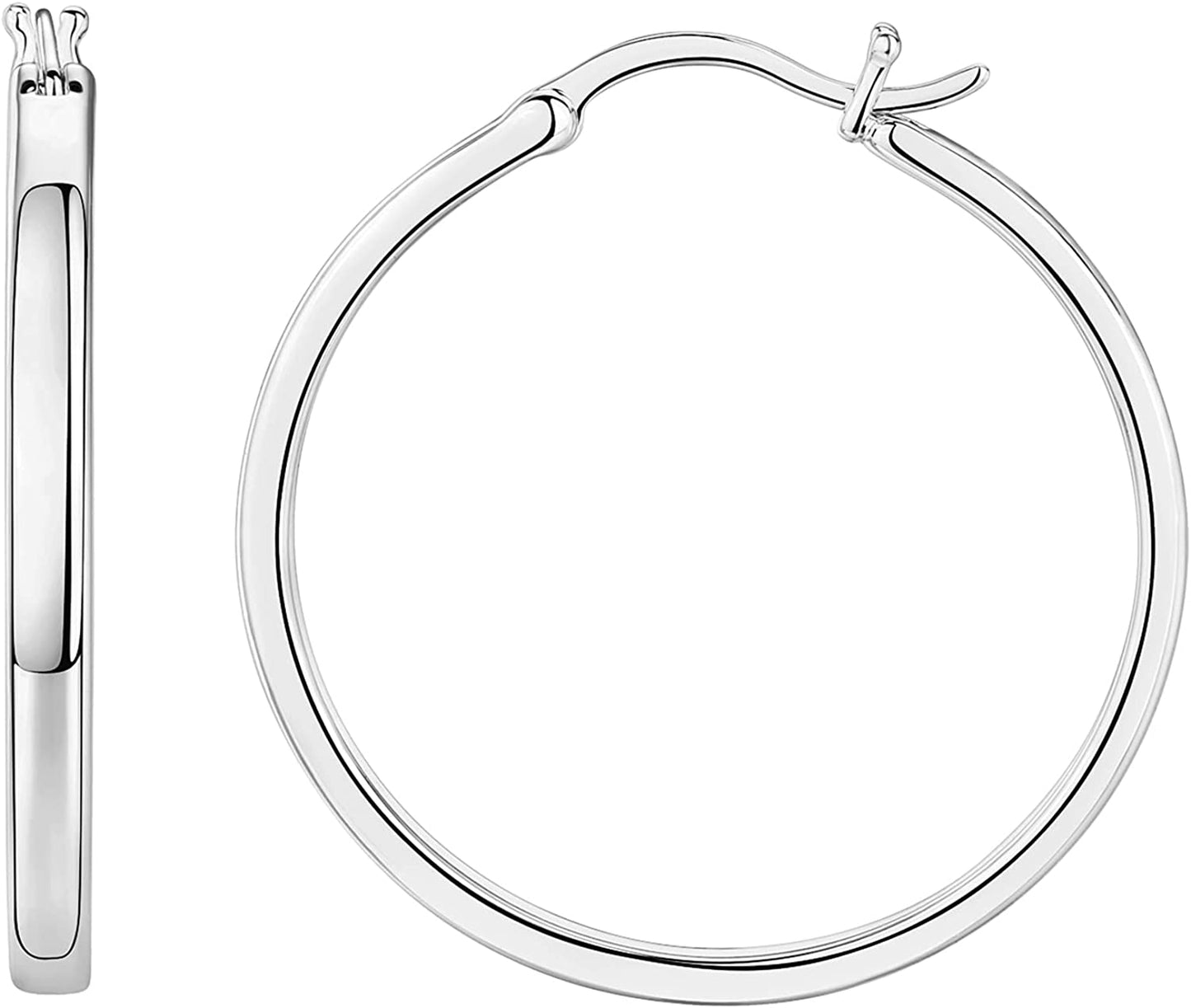 PAVOI 14K Gold Plated 925 Sterling Silver Post Lightweight Hoops | 20Mm - 30Mm | Gold Hoop Earrings for Women Apparel & Accessories > Jewelry > Earrings PAVOI Vermeil - White 30.0 Millimeters 