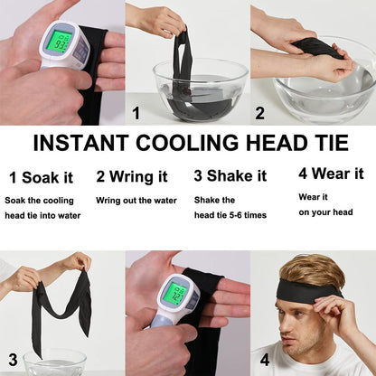 Instant Chill Head Tie Cooling Headbands for Men Women Moisture Wicking Headband Have Cooling Effect Apparel & Accessories > Clothing Accessories > Bandanas & Headties QING   