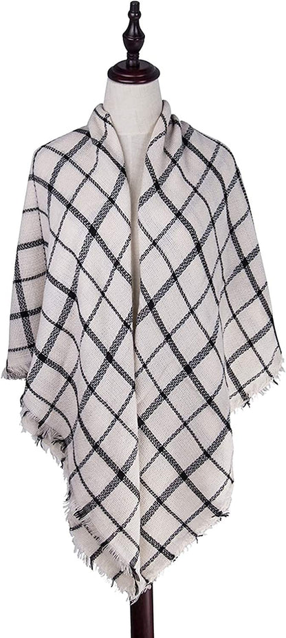 Plaid Blanket Scarf Winter Fall Scarfs for Women, Warm Soft Chunky Oversized Tartan Shawls Wraps Scarves Apparel & Accessories > Clothing Accessories > Scarves & Shawls Chalier   