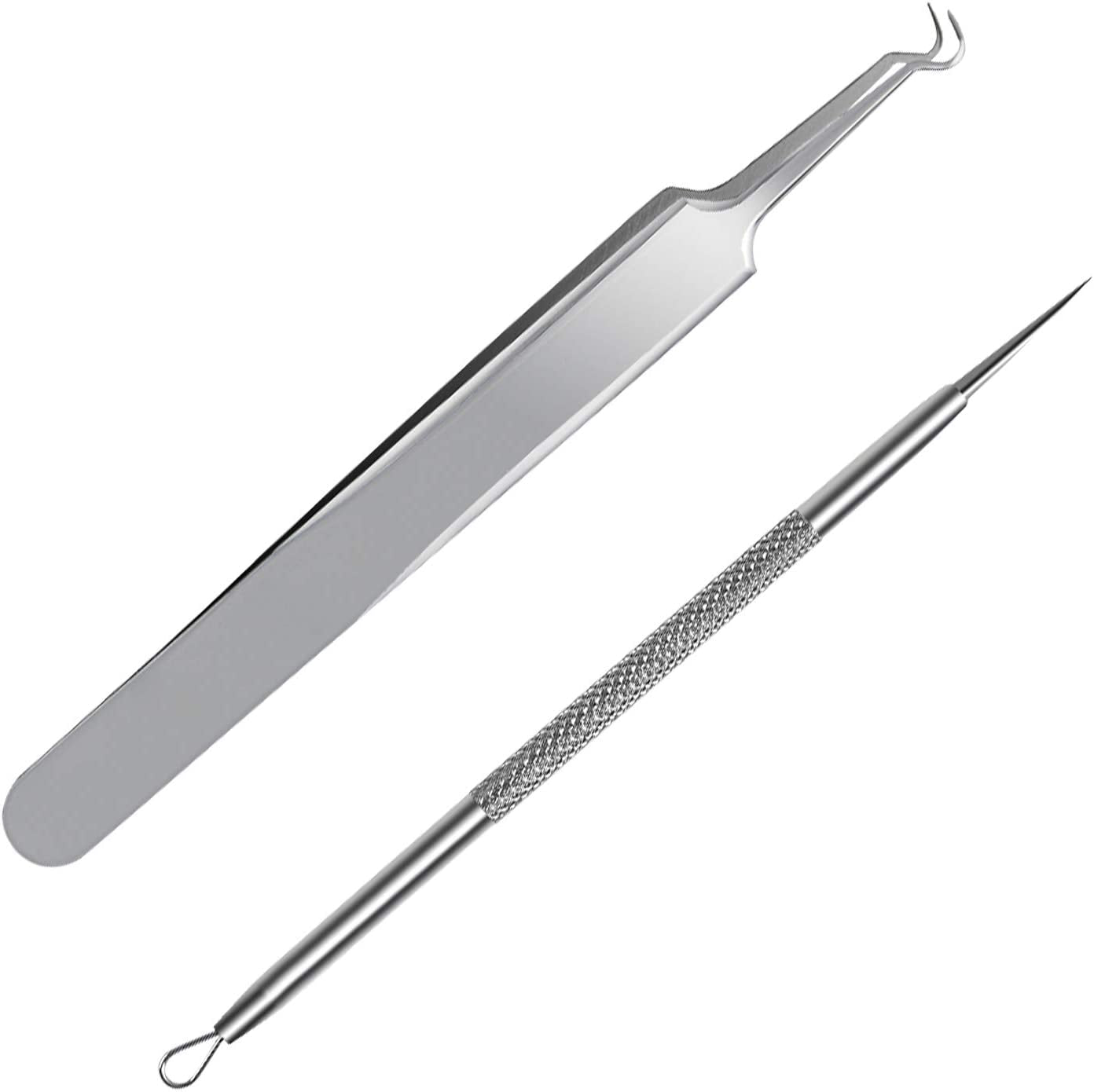 FIXBODY Blackhead and Splinter Remover Tools - Stainless Steel Professional Easily Cure Pimples Whiteheads Comedones Acne Zit Ingrown Hairs and Facial Impurities Bend Head Tweezer Surgical Kit Health & Beauty > Personal Care > Cosmetics > Cosmetic Tools > Skin Care Tools FIXBODY   