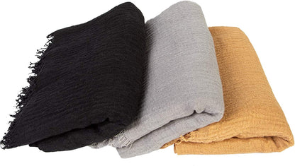 Chalier Hijab Scarfs Shawl Set for Women, Fashion Soft Scarves Lightweight Head Scarf for All Season(Black) Apparel & Accessories > Clothing Accessories > Scarves & Shawls Chalier   