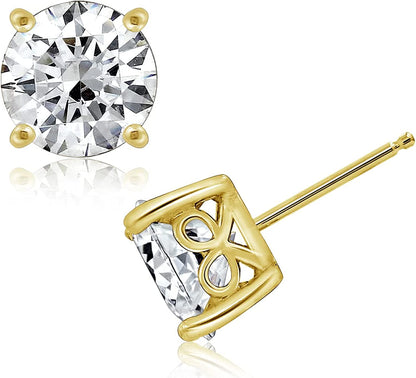 Collection Platinum or Gold Plated Sterling Silver Round-Cut Stud Earrings Made with Infinite Elements Zirconia Apparel & Accessories > Jewelry > Earrings Amazon Collection Yellow-gold-plated 5 cttw 