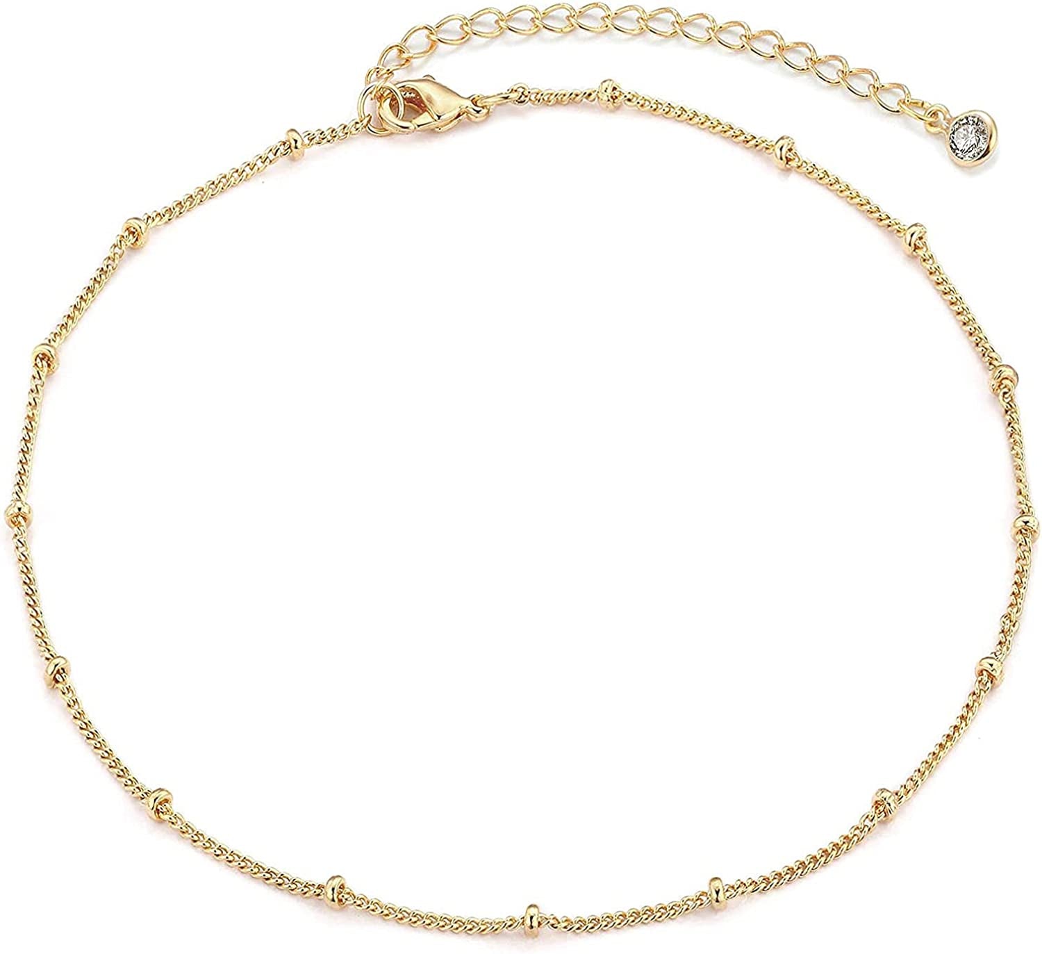 Fesciory Women Anklet Adjustable Beach Ankle Chain Gold Alloy Foot Chain Bracelet Jewelry Gift Apparel & Accessories > Jewelry > Anklets Fesciory E:beads(diamond)  