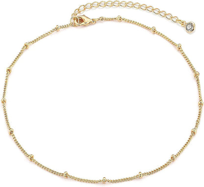 Fesciory Women Anklet Adjustable Beach Ankle Chain Gold Alloy Foot Chain Bracelet Jewelry Gift Apparel & Accessories > Jewelry > Anklets Fesciory E:beads(diamond)  